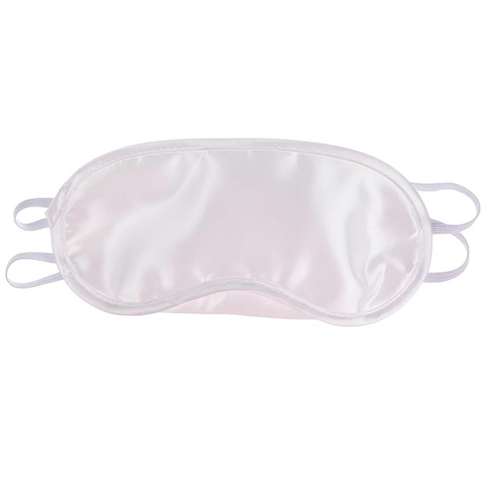 1/2/3/4PCS Silk Eye Mask Eyeshade Cover Shade Soft Blindfold Travel Eyepatch Natural Sleeping Eye Patch Sleep Mask Women Men(White_22PCS)