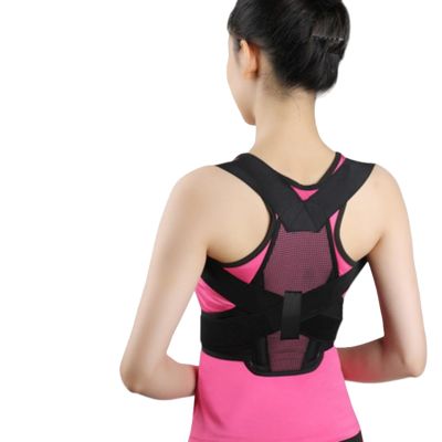 Unisex invisible posture corrector, anti-shoulder hunchback breathable and thin fixing belt(Black-1,XL)