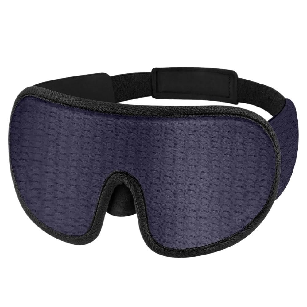 3D Sleeping Mask Blockout Light Sleep Mask for Eye Soft Eye Mask for Travel Eyeshade Night Breathable Blindfold(Type-A-Blue)