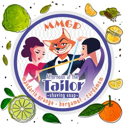 "AFTERNOON AT THE TAILORS" (MMGP) VEGAN ARTISAN SHAVING SOAP - Made in UK - Mandarin Orange, Bergamot & Cardamom - 7 Natural Butters - ALL NATURAL INGREDIENTS - 100g