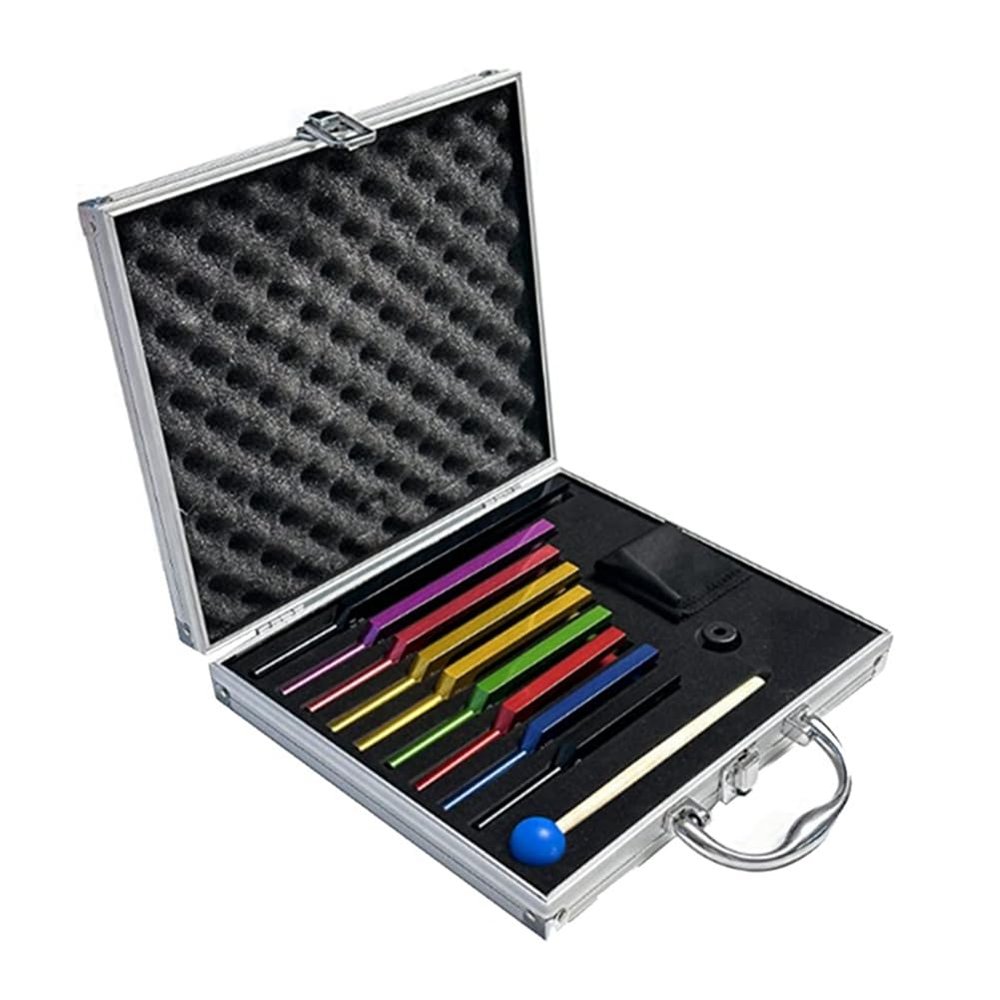 Pesfehhy 1Set 9 Tuning Forks for Healing, Sound Healing Body Retention with Aluminum Gift Box Tuning Fork Set Chakra Tuning Fork Set