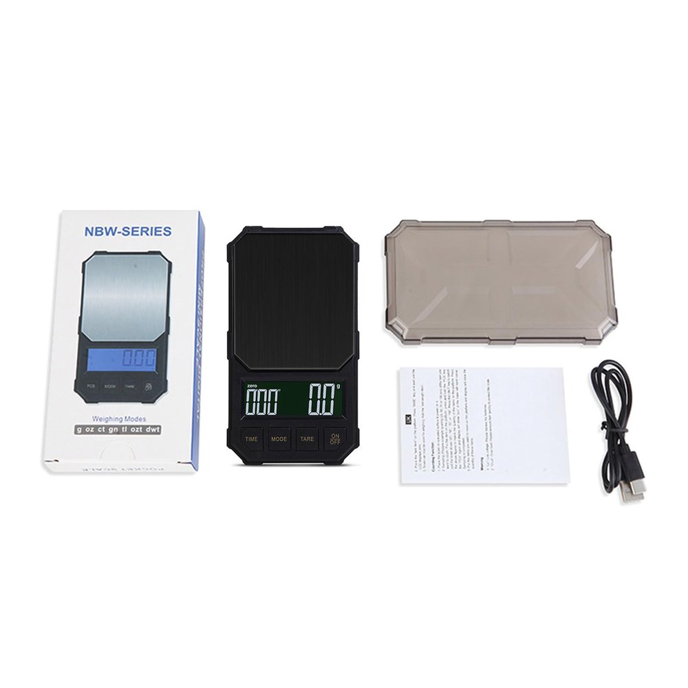 1kg/2kg Coffee Scale Digital Display Pocket Kitchen Electronic Scale With Timer Backlit Tare Function Coffee Maker Tool