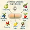 Nature Provides naturaC Organic Vitamin C 225mg Capsules - Amla Acerola Cherry Camu Camu Rosehip - Whole-Food Natural VIT C - 90 Capsules - Soil Association Certified - UK Made view 3