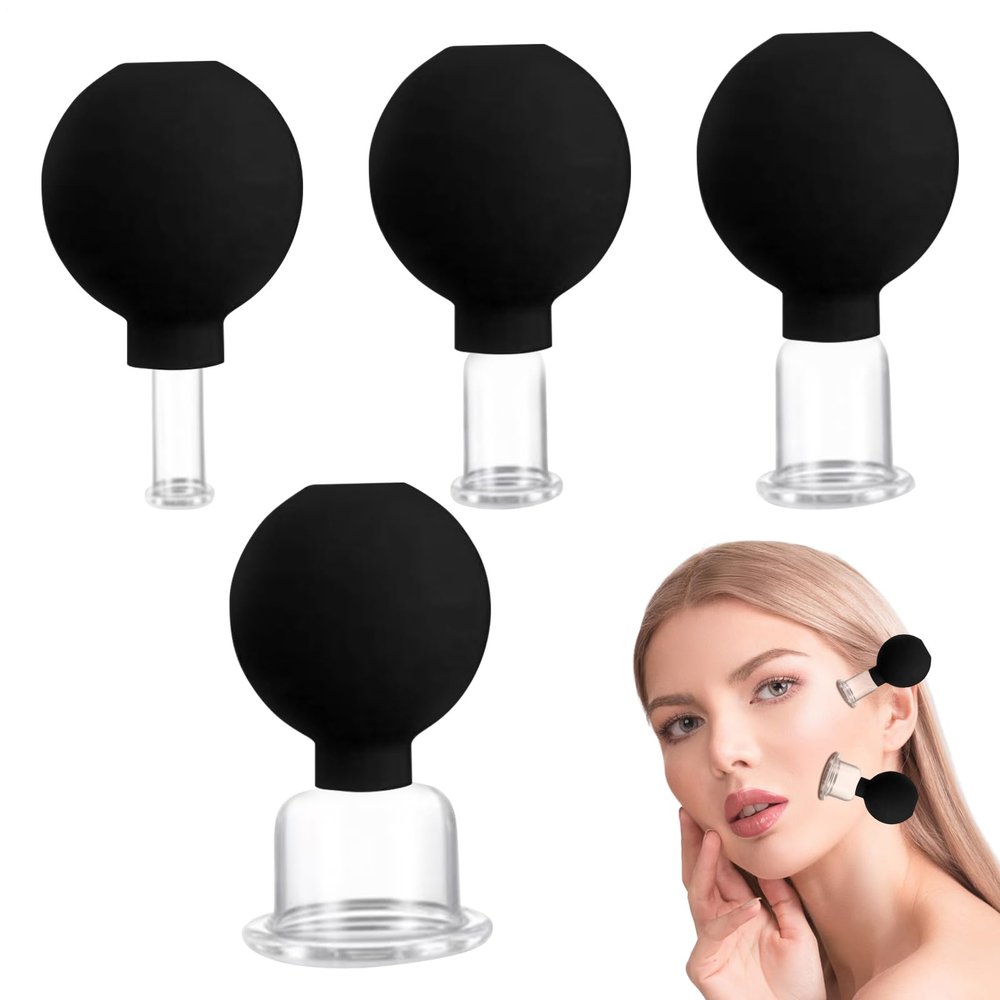 Facial Cupping Set 4 Sizes Safe Portable Vacuum Suction