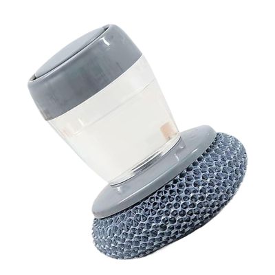 Soap Dispenser Brush - Dish Scrubber With Soap Dispenser - Press Type Cleaning Accessory for Kitchen Bathrooms Countertops Toilets Dorm Apartment