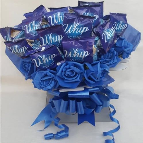 Luxury Chocolate & Flower Bouquet Gift Nut-Topped Whipped Chocolates with Roses | Birthday, Mothers Day, Anniversary, Thank You Present | Gourmet Candy Arrangement for Women & Men
