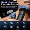 Electric Razor for Men, Men's Electric Shaver, 3-Blade Rotary Shaving System, Touch Switch, Type-C Fast Charging, LED Display, Travel Lock, 90+ Minutes Run Time view 2