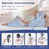 WSOFRLAC 4PCS Wedge Pillow Set for Sleeping Orthopedic Bed Pillow for Post Surgery, Adjustable Memory Foam Support for Sitting Up in Bed, Back Pain, GERD, Snoring Relief, White Blue view 3