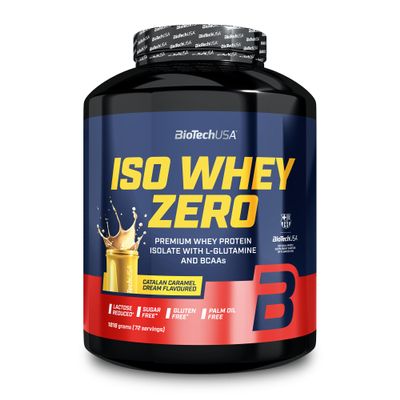 BioTechUSA Iso Whey Zero | Premium Whey Protein Isolate | Grass-Fed | Enzyme-Free | Sugar- and Gluten-Free, 1816 g, Catalan Caramel Cream