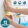 TAILI Razor Holder for Shower with Suction Cup Metal Vacuum Shower Hooks Reusable Bathroom Suction Hooks Razor Holder for Shaver Towels Robes Multipurpose Hanging 2 Packs, Square, Gold view 2