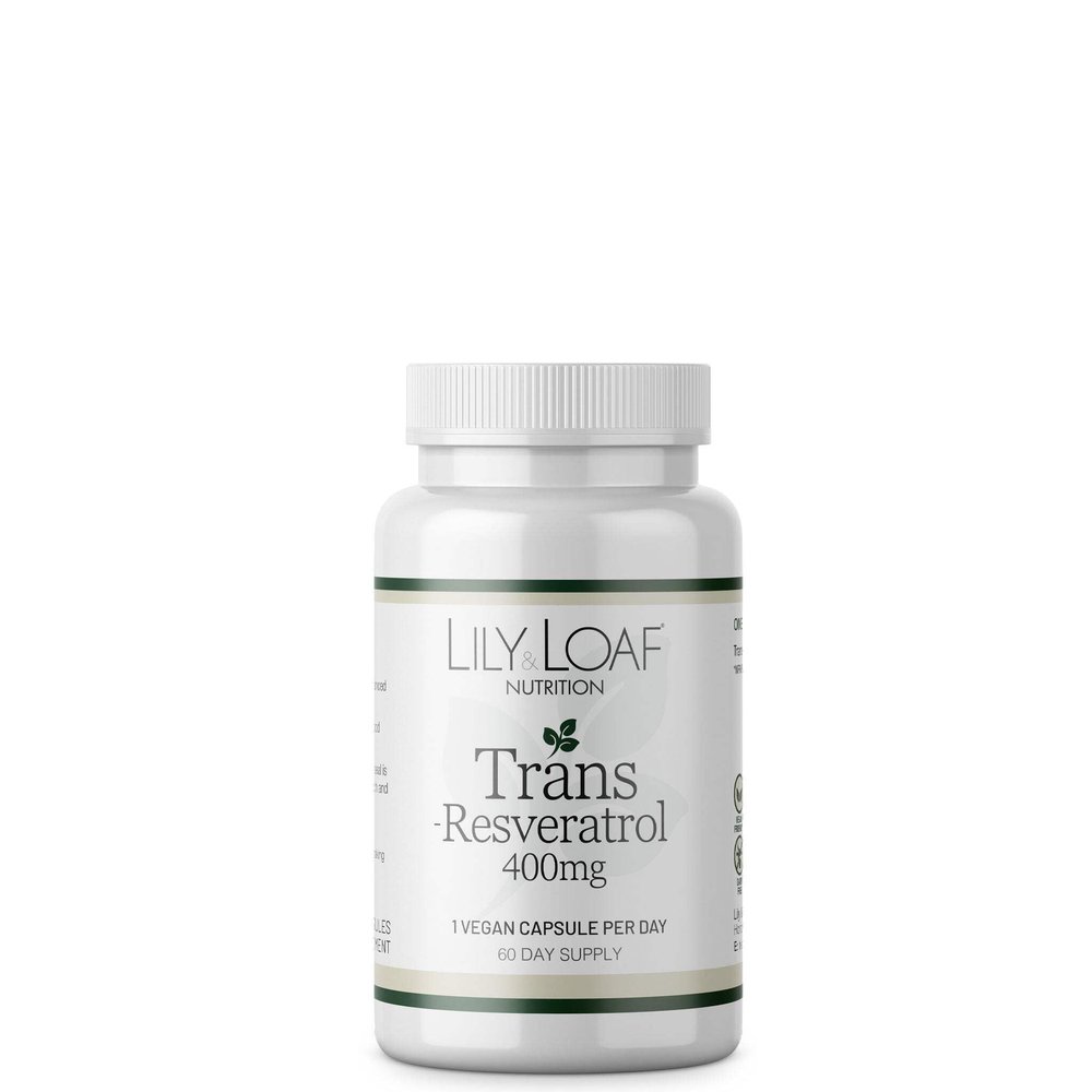 Lily & Loaf Trans-Resveratrol 400mg High Strength Antioxidant Supplement for Heart Health, Healthy Ageing & Cellular Protection 30 Vegan Capsules 1 Month Supply