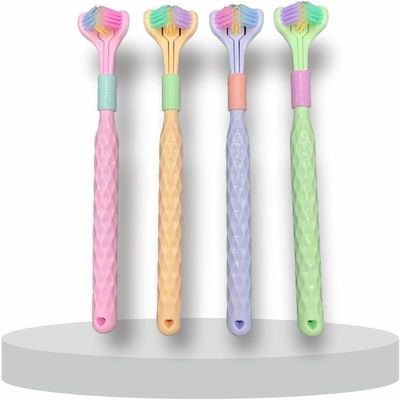 1Pc Random Color Three-Sided Soft Hair Toothbrush, Effective Wrap-Around Design, Deeply and Thoroughly to Clean Teeth and Gums, Suitable for Adults and Children Oral Care Accessories