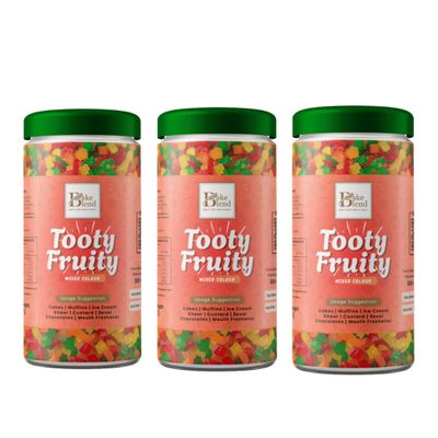 Sweetened Diced Papaya Pieces 3x200g Tubs by Bake Blend | Tutti Frutti (Tooty fruity) - Colorful Sweetened Fruit Bits for Baking, Desserts, Toppings (NP)