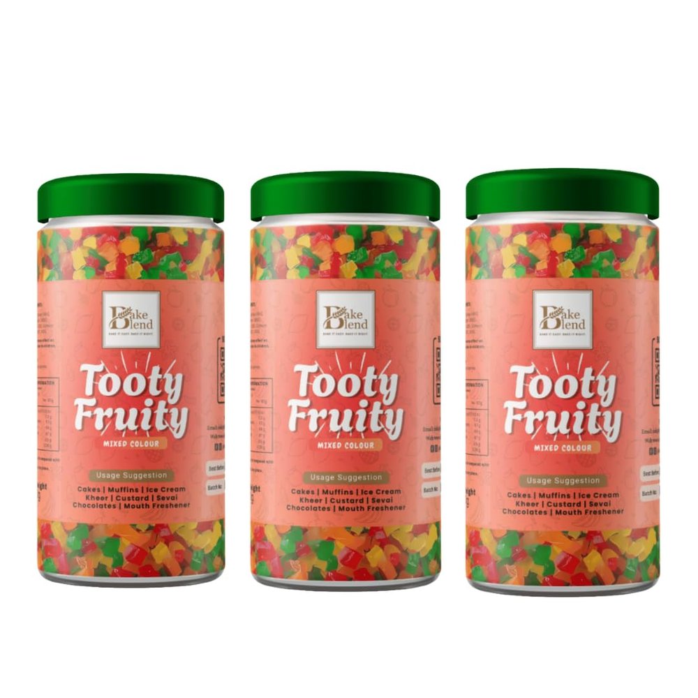 Sweetened Diced Papaya Pieces 3x200g Tubs by Bake Blend | Tutti Frutti (Tooty fruity) - Colorful Sweetened Fruit Bits for Baking, Desserts, Toppings (NP)