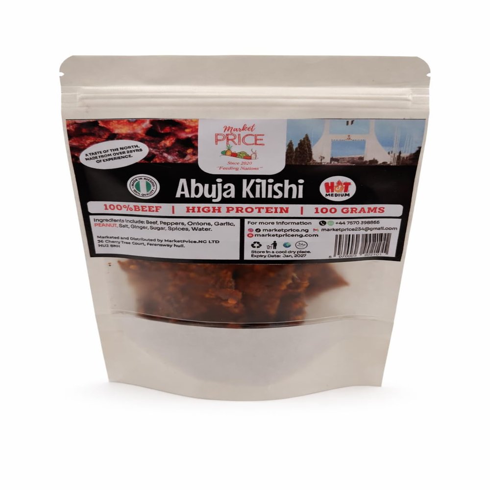 Authentic Abuja Kilishi | Nigerian Spicy Dried Beef Snack | Premium Handcrafted Meat Jerky | 100g Pack