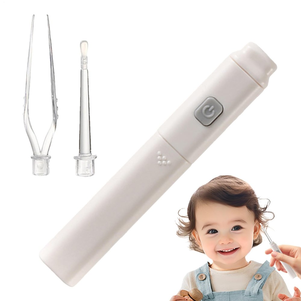 Ear Cleaner, Ear Cleaning Tool with LED Lighting, Ergonomic Ear Wax Curette with Tweezers for Home, & Travel