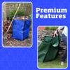 DURASACK Heavy Duty Home and Yard Bags 48-Gallon Reusable Self-Standing Lawn and Leaf Bags Garbage Can with Reinforced Handles, Gingham Green view 3