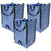 DURASACK Heavy Duty Home and Yard Bags 48-Gallon Reusable Self-Standing Lawn and Leaf Bags Garbage Can with Reinforced Handles, Gingham Blue, 3 Pack view 1