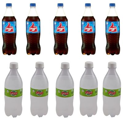 Limca & Thums Up Combo Pack 5 x Limca 250ml + 5 x Thums Up 250ml Pet Bottles Refreshing Indian Soft Drinks Bold Cola & Lime Flavours Ready to Drink Beverage