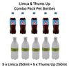 Limca & Thums Up Combo Pack 5 x Limca 250ml + 5 x Thums Up 250ml Pet Bottles Refreshing Indian Soft Drinks Bold Cola & Lime Flavours Ready to Drink Beverage view 2