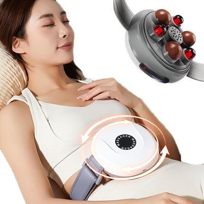 McbeAn Stomach Massager, Electric Abdominal Massager with Hot Compress Function, 30mm Bianstone Deep Massage, 3 Levels Intensity Adjustable, Clockwise/Counterclockwise Kneading, Promote Metabolism