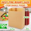 120 Pcs Versatile Small Brown Paper Bags - Brown Lunch Bags for Home and Commercial Use, Good for Sandwiches, Bread, and Cookies, Convenient Size (6.3 x 2 x 4.7"), Durable and Easy to Store view 2