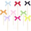 10pcs Elegant Bowknot Cupcake Toppers Designed For Romance Themed Birthday And Bridal Showers Celebration view 3