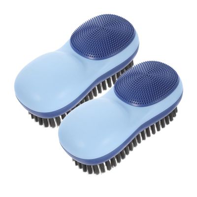 Beavorty 2pcs Laundry Brush Scrub Brush Portable Multi-function for Indoor Sweeping and Small Cleaning Tasks