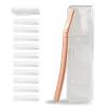 Eyebrow Razor with 10 Stainless Steel Blades and Portable Case. Women's Face Razor Made of Anti-Rust Alloys, Elegant and Durable, Sharpened Razor in Rose Gold view 1