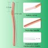 Eyebrow Razor with 10 Stainless Steel Blades and Portable Case. Women's Face Razor Made of Anti-Rust Alloys, Elegant and Durable, Sharpened Razor in Rose Gold view 2