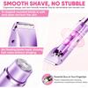 Dual Head Shaver Women,Electric Bikini Trimmer for Women,2 in 1 Electric Shaver Dual Head Bikini Trimmer,IPX7 Waterproof Rechargeable Hair Razor for Body Face,Wet & Dry Use Hair Removal (Purple) view 2