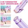 Dual Head Shaver Women,Electric Bikini Trimmer for Women,2 in 1 Electric Shaver Dual Head Bikini Trimmer,IPX7 Waterproof Rechargeable Hair Razor for Body Face,Wet & Dry Use Hair Removal (Purple) view 3