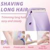 Dual Head Shaver Women,Electric Bikini Trimmer for Women,2 in 1 Electric Shaver Dual Head Bikini Trimmer,IPX7 Waterproof Rechargeable Hair Razor for Body Face,Wet & Dry Use Hair Removal (Purple) view 4