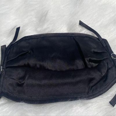 max stitch design Silk Face Mask, 2pcs solid black color masks, Double Layer of Silk,light,smooth, Adjustable Ear Straps, UV Protection x2