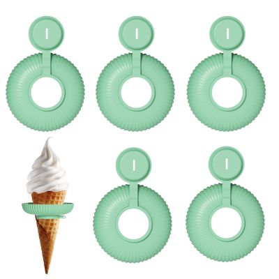 Anti-drip Children's Ice Cream Holder with 5 Silicone Pieces | Practical Accessories for Melting Desserts, Prevents Drips for Boys and Girls