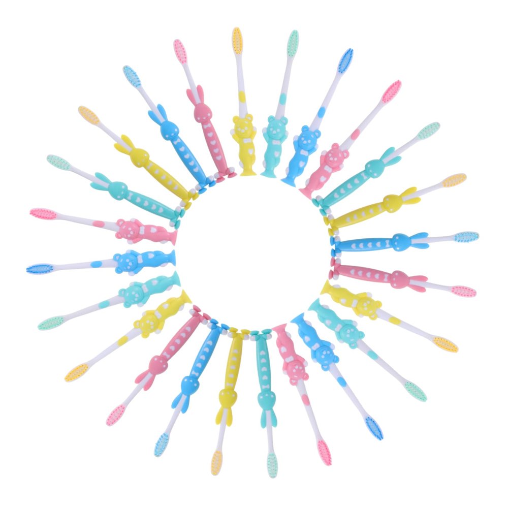 VALICLUD 32pcs Kids Toothbrushes Bulk Cute Cartoon Kids Toothbrush with Soft Bristles Gentle Cleaning for Toddlers at Home
