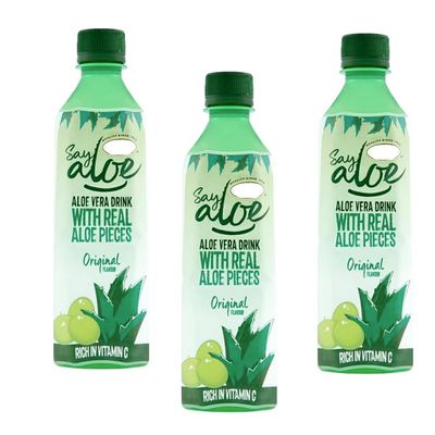 Alloe Vera Drink Original Flavour With Real Aloe Pieces 500ml - Rich in vitamin C (3 x Bottles)