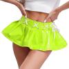 GRRKDFQ Sexy Nightwear For Women Pleated Ruffled Skirt,Fluorescent Green,S view 1