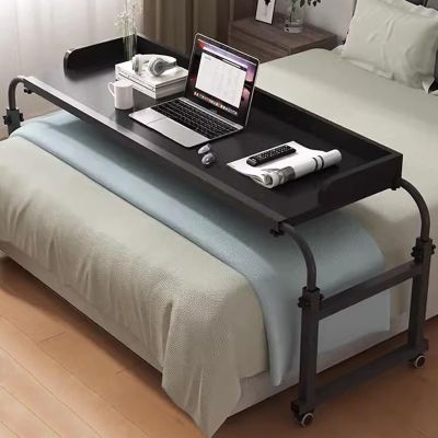 TYHAYJYK Mobile Overbed Table,Bedside Table Adjustable Height And Length Standing Over Bed Table King Size Portable Desk With Castor Wheels Food Tray Desk Rolling Medical Table(W)