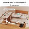 TYHAYJYK Mobile Overbed Table,Bedside Table Adjustable Height And Length Standing Over Bed Table King Size Portable Desk With Castor Wheels Food Tray Desk Rolling Medical Table(W) view 3