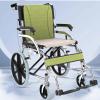WLH Alexanders Portable Folding Wheelchair, Lightweight Aluminum Transit Chair with Handbrakes for Seniors and Adults 40cm Rear Wheels Green view 2