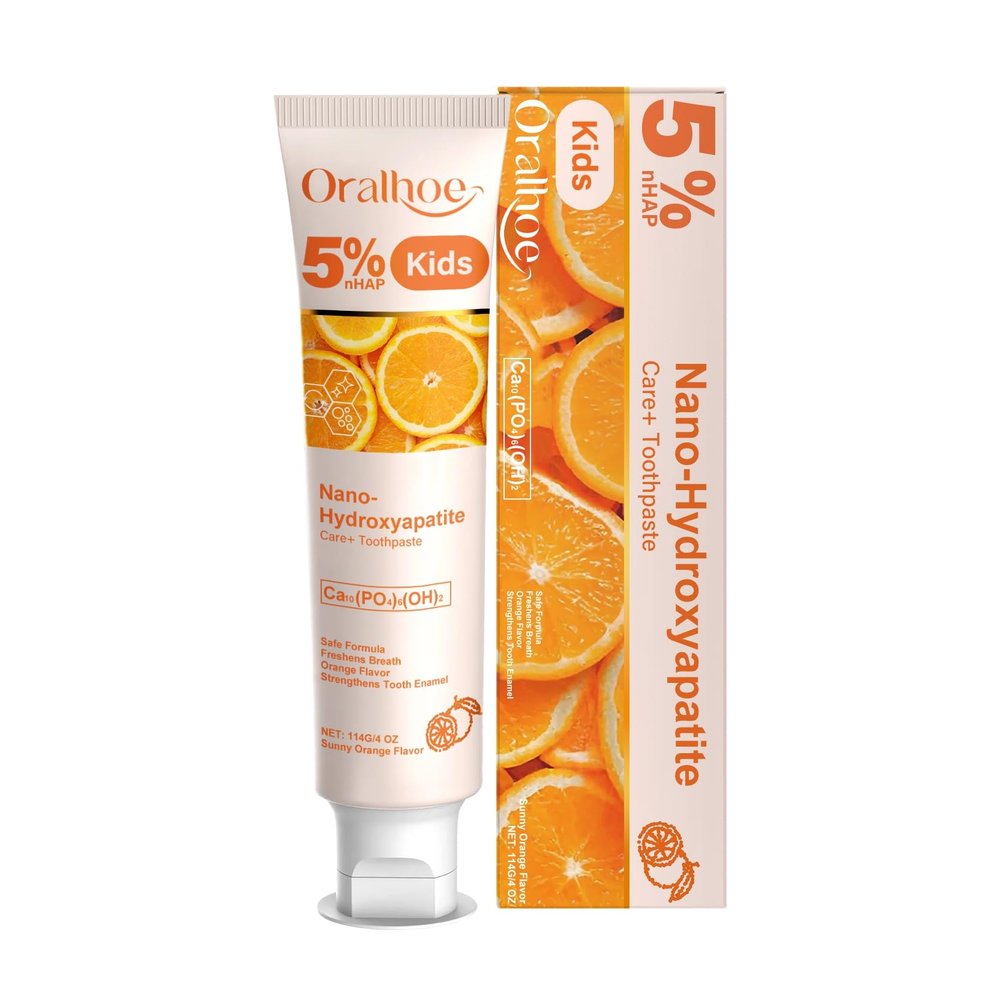 KLYso Kids Oral Care Toothpaste (Sweet Orange Flavor) - Gentle Cleaning, Teeth Brightening, Fresh Breath, Safe & Fun For Children(3PCS)
