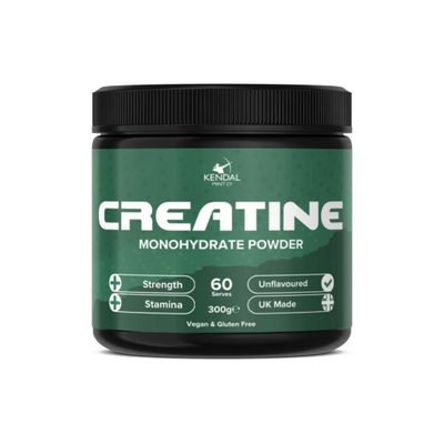 KMC Creatine Monohydrate Powder, 100% Pure UK Made, 300g, 60 Servings, 5g serving, Unflavoured, Easy Mix, Vegan Gluten Free -Supplement for performance, strength workouts & cognition by Kendal Mint Co