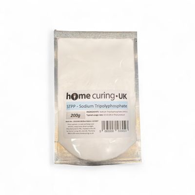 STPP Sodium Tripolyphosphate E451, Food Grade Meat Preservative and Emulsifier, 200g. Surfy's Home Curing UK Branded