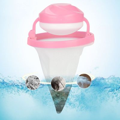 Pet Hair Remover For Laundry, Lint Catcher For Washing Machine Washing Machine Hair Catcher with Fine Mesh Floating Filtering Mesh Removal (Pink)