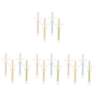 PACKOVE 16pcs Silicone Toothbrush for Boy Girl Boy Girl Suction Base Training Toothbrush for Months up Soft Bristles