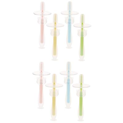 PACKOVE 8pcs Silicone Toothbrushes Oral Cleaning Toothbrushes Toddlers Suction Base Brush Teeth for Year Old