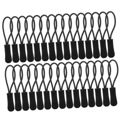 Holibanna 30Pcs Zipper Pull Replacement for Jackets and Rucksacks, Easy to Install and Practical to Use, Made of Sturdy Plastic and Polyester, for Outdoor Sports Backpacks and Bags
