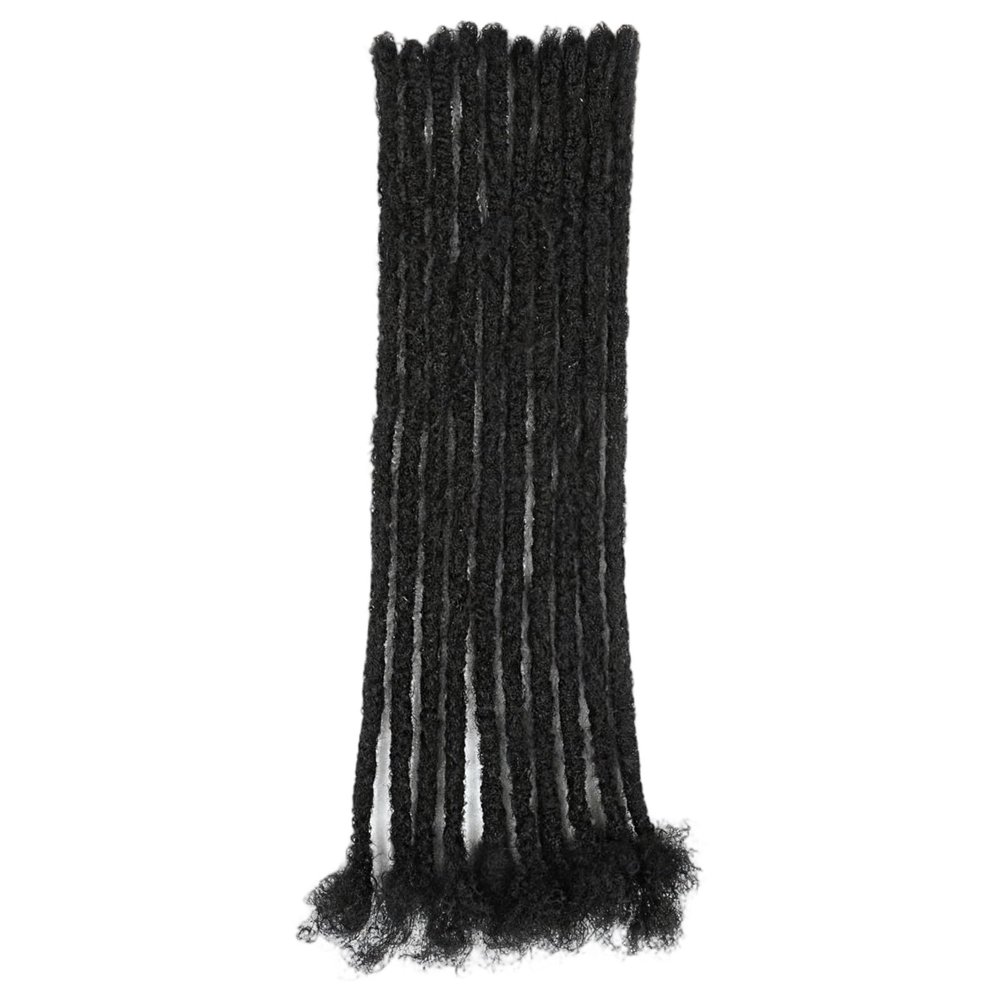 10 Pcs 8-Inch Black Twisted Human Hair Dreadlock Extensions, Easy to Install, Handcrafted Quality
