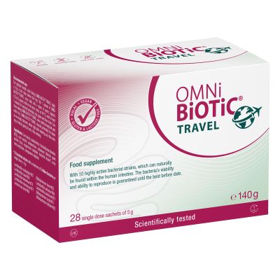 OMNi BiOTiC Travel | Vacation Without Frustration | Bacterial Strains for Each Day of Your Holiday | 28 Sachets (140 g) | Powder | Vegan | Gluten-Free | Lactose-Free | Halal | for Daily use